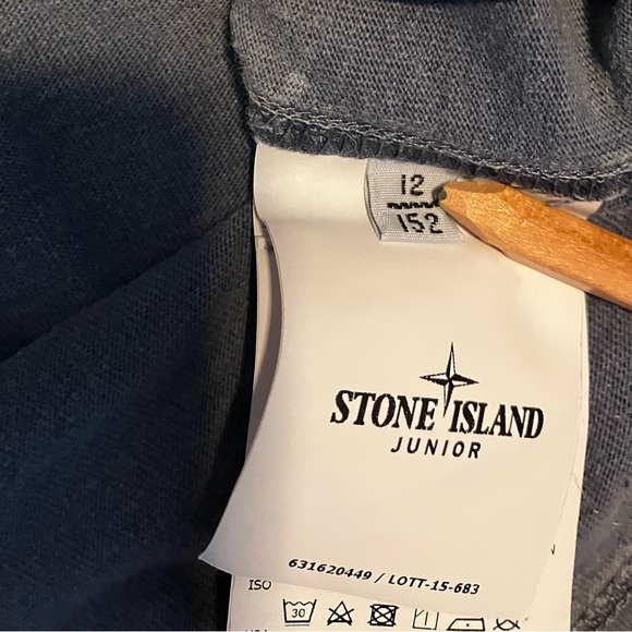 Junior (Kids) Medium Stone Island Bluish Grey Long Sleeve T-shirt - Picture 4 of 4